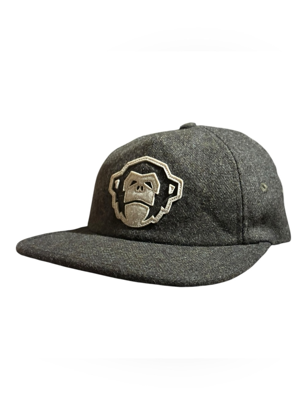 Howler Brothers Flannel Wool Monkey Head Strapback Hat Olive Gray